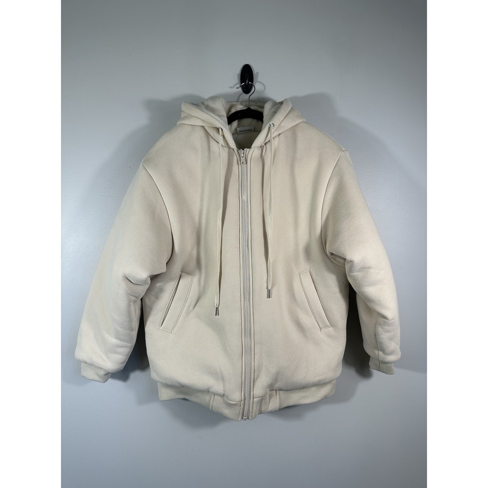 Comfrt Weighted Hoodie 5lb Zip Up Jacket Adult Small Bone Cream Full Zip Read